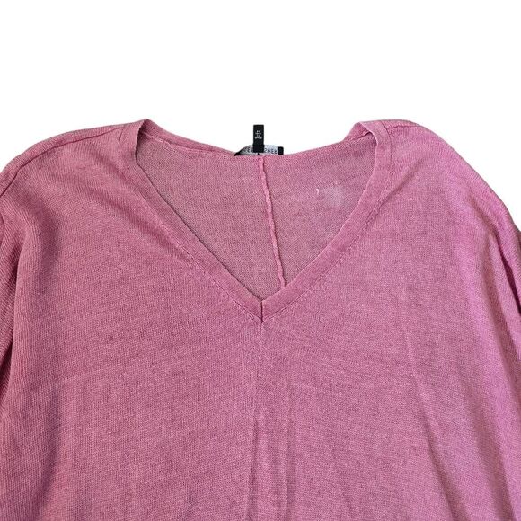 Eileen Fisher Primrose Delave Jersey Boxy Sweater Women's XL Pink Linen - Picture 3 of 6